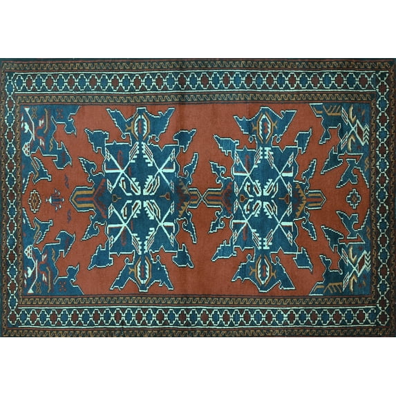 Ahgly Company Indoor Rectangle Persian Light Blue Traditional Area Rugs, 8' x 12'