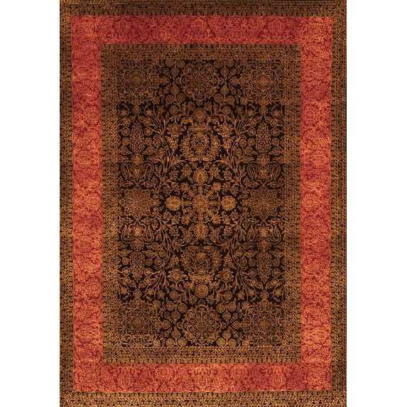 Ahgly Company Indoor Rectangle Persian Orange Traditional Area Rugs, 3' x 5'