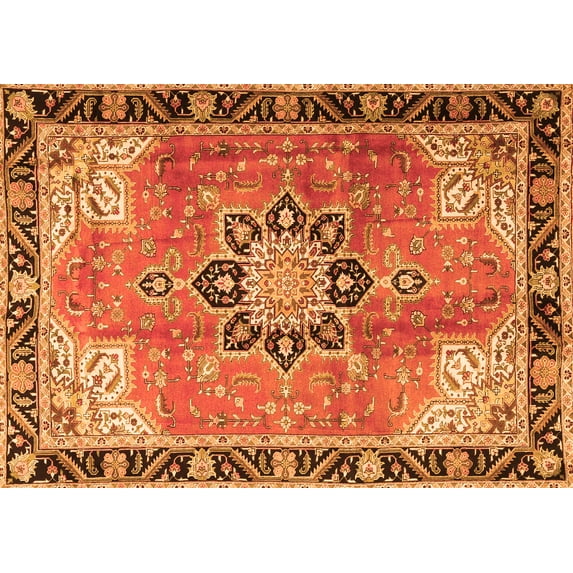 Ahgly Company Indoor Rectangle Persian Orange Traditional Area Rugs, 4' x 6'