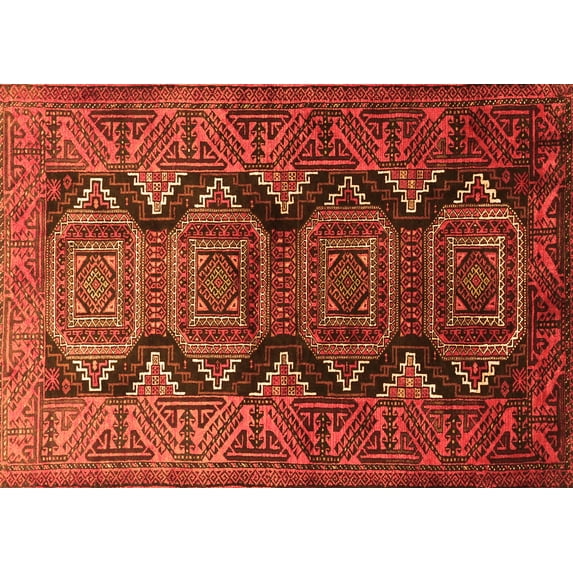 Ahgly Company Indoor Rectangle Persian Orange Traditional Area Rugs, 4' x 6'