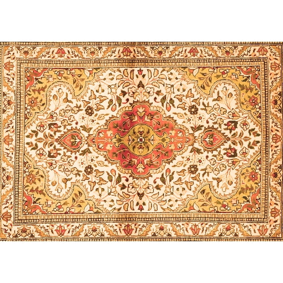 Ahgly Company Indoor Rectangle Persian Orange Traditional Area Rugs, 5' x 7'