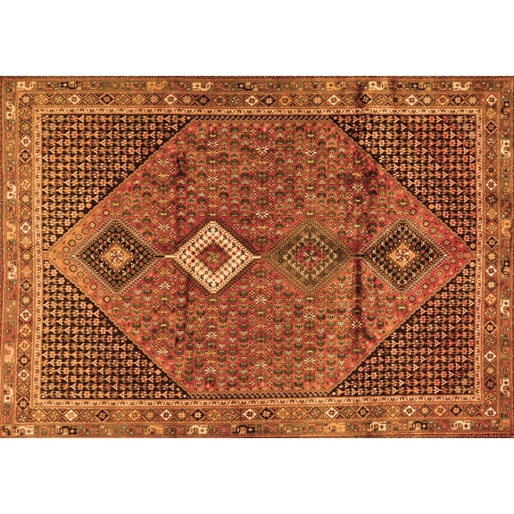 Ahgly Company Indoor Rectangle Persian Orange Traditional Area Rugs, 5' x 7'