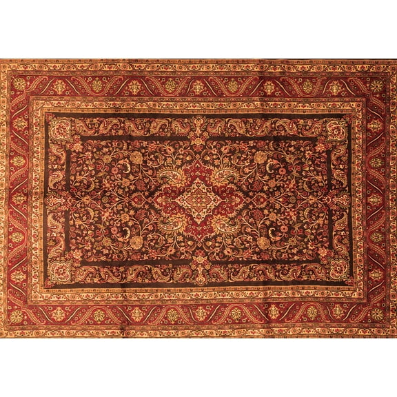 Ahgly Company Indoor Rectangle Persian Orange Traditional Area Rugs, 5' x 7'