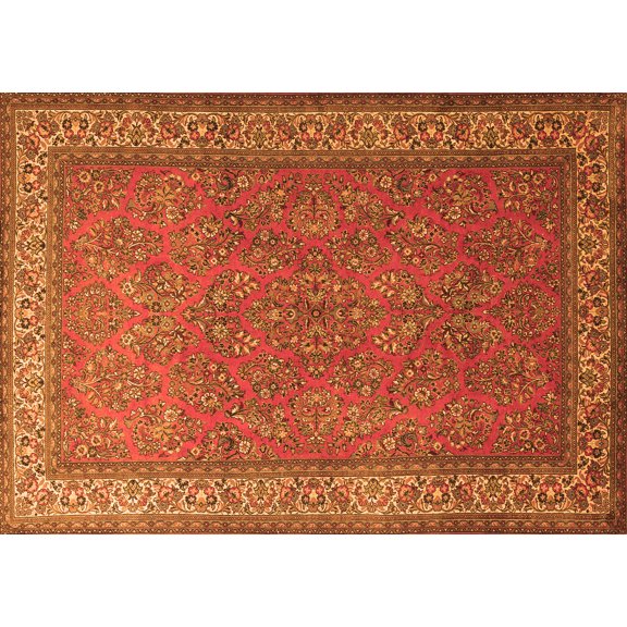 Ahgly Company Indoor Rectangle Persian Orange Traditional Area Rugs, 5' x 7'