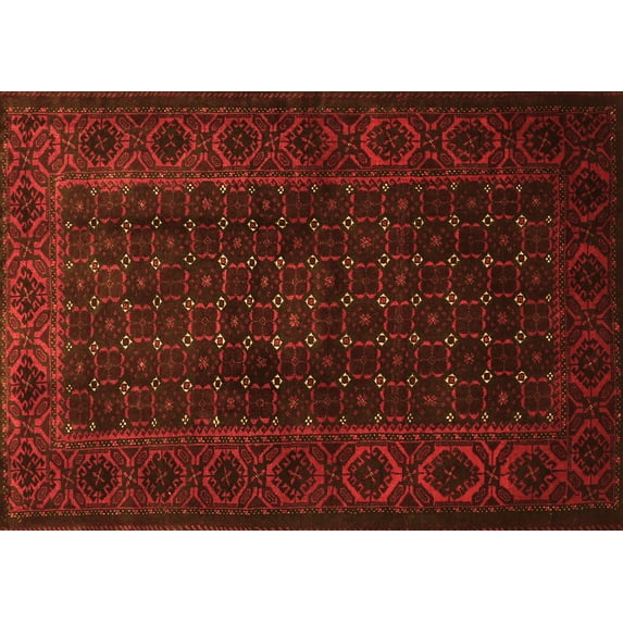 Ahgly Company Indoor Rectangle Persian Orange Traditional Area Rugs, 5' x 7'