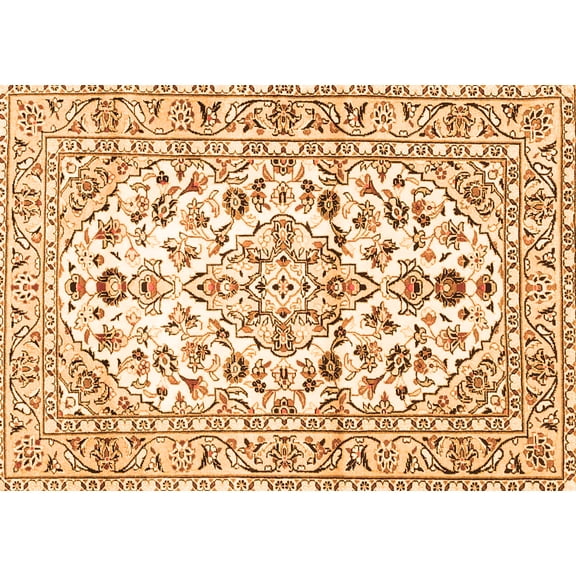 Ahgly Company Indoor Rectangle Persian Orange Traditional Area Rugs, 5' x 7'