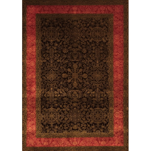 Ahgly Company Indoor Rectangle Persian Orange Traditional Area Rugs, 8' x 10'
