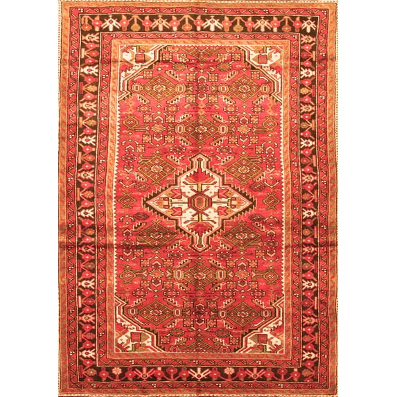 Ahgly Company Indoor Rectangle Persian Orange Traditional Area Rugs, 8' x 12'