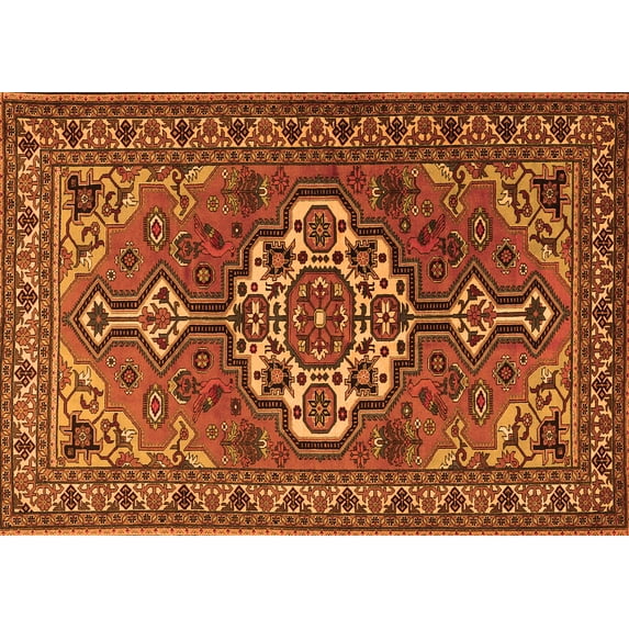 Ahgly Company Indoor Rectangle Persian Orange Traditional Area Rugs, 8' x 12'