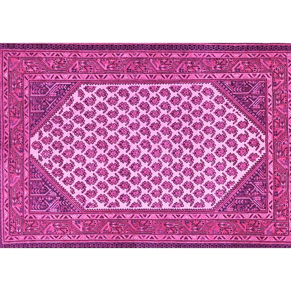 Ahgly Company Indoor Rectangle Persian Pink Traditional Area Rugs, 5' x 7'