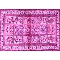 Ahgly Company Indoor Rectangle Persian Pink Traditional Area Rugs, 5' x 7'