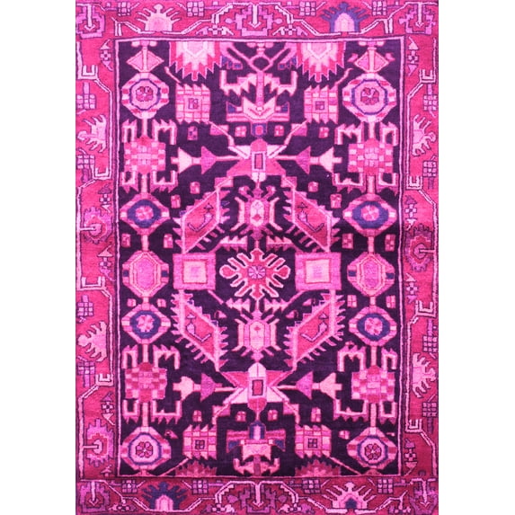 Ahgly Company Indoor Rectangle Persian Pink Traditional Area Rugs, 5' x 7'