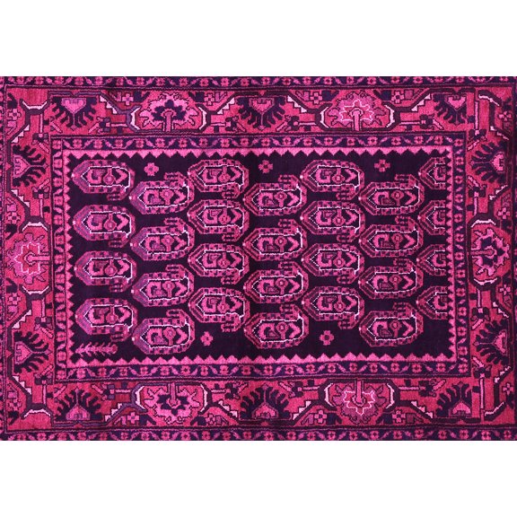 Ahgly Company Indoor Rectangle Persian Pink Traditional Area Rugs, 5' x 7'