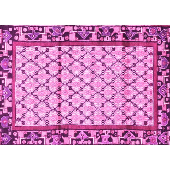 Ahgly Company Indoor Rectangle Persian Pink Traditional Area Rugs, 5' x 7'