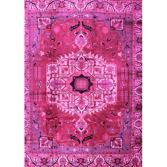 Ahgly Company Indoor Rectangle Persian Pink Traditional Area Rugs, 5' x 7'