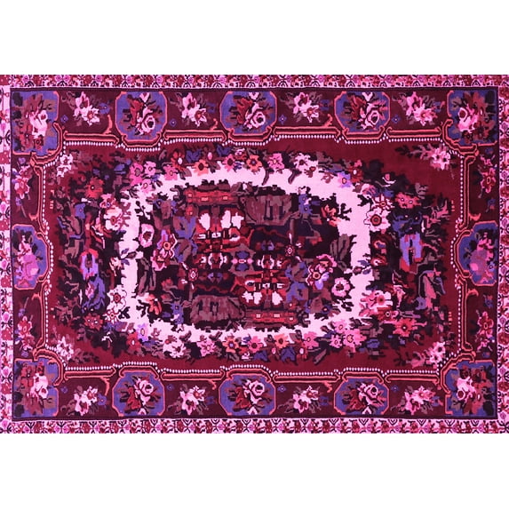 Ahgly Company Indoor Rectangle Persian Pink Traditional Area Rugs, 5' x 7'
