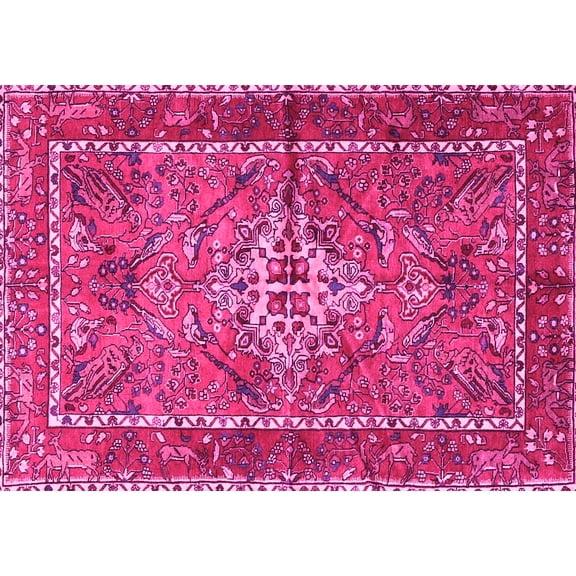 Ahgly Company Indoor Rectangle Persian Pink Traditional Area Rugs, 5' x 7'