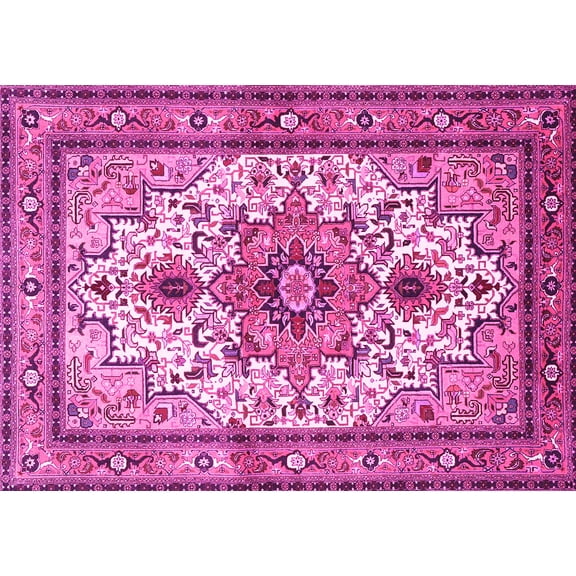 Ahgly Company Indoor Rectangle Persian Pink Traditional Area Rugs, 5' x 7'