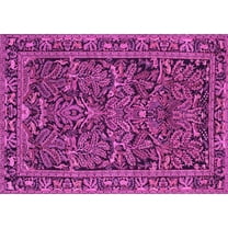 Ahgly Company Indoor Rectangle Persian Pink Traditional Area Rugs, 5' x 7'