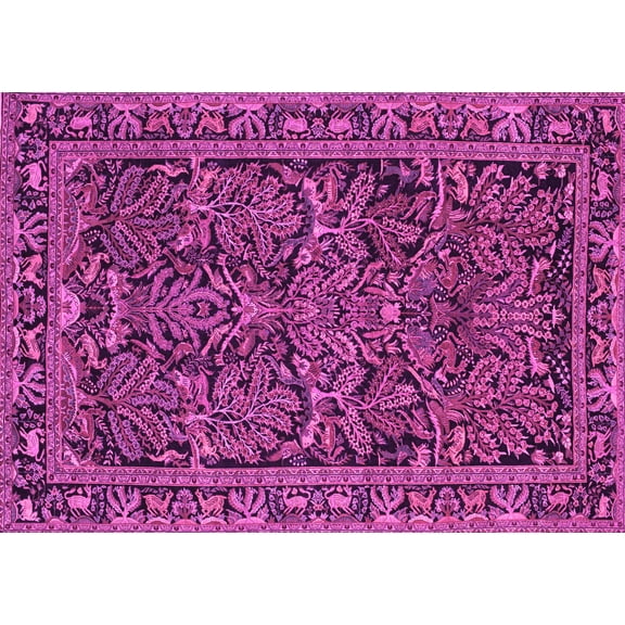 Ahgly Company Indoor Rectangle Persian Pink Traditional Area Rugs, 5' x 7'