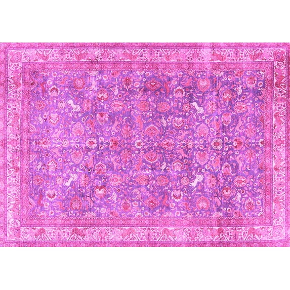 Ahgly Company Indoor Rectangle Persian Pink Traditional Area Rugs, 6' x 9'