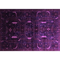 Ahgly Company Indoor Rectangle Persian Purple Traditional Area Rugs, 5' x 7'