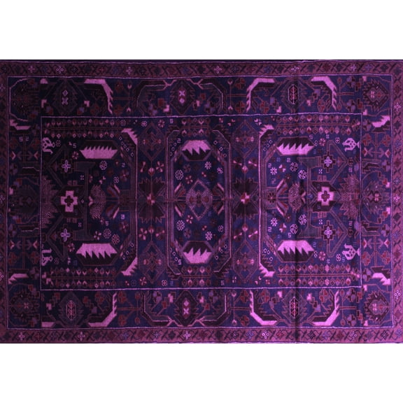 Ahgly Company Indoor Rectangle Persian Purple Traditional Area Rugs, 5' x 7'