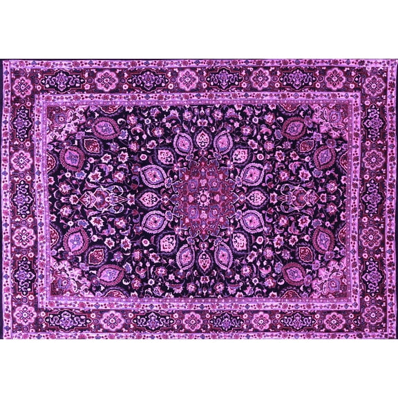 Ahgly Company Indoor Rectangle Persian Purple Traditional Area Rugs, 5' x 7'