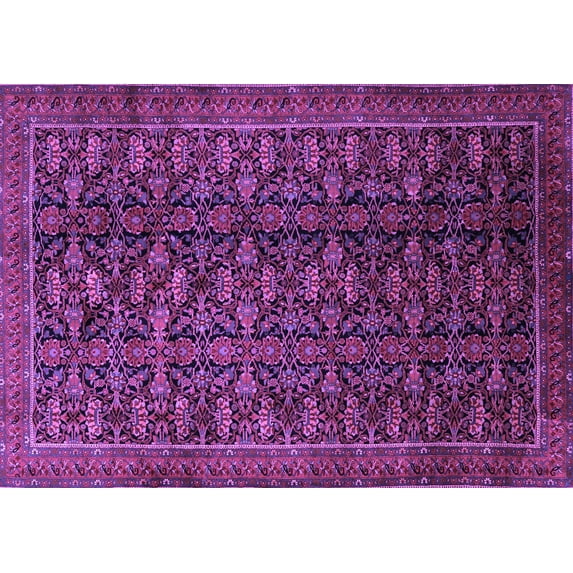 Ahgly Company Indoor Rectangle Persian Purple Traditional Area Rugs, 5' x 7'