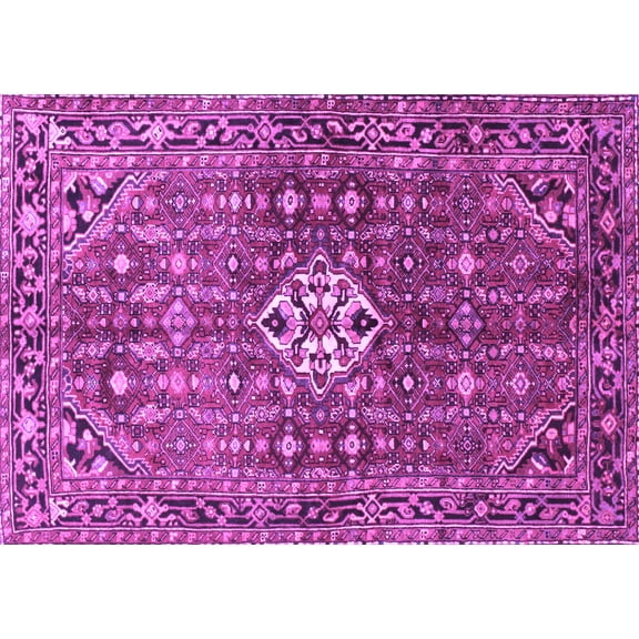 Ahgly Company Indoor Rectangle Persian Purple Traditional Area Rugs, 5' x 7'