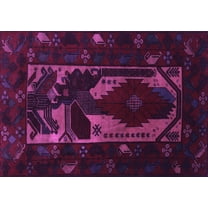 Ahgly Company Indoor Rectangle Persian Purple Traditional Area Rugs, 5' x 7'