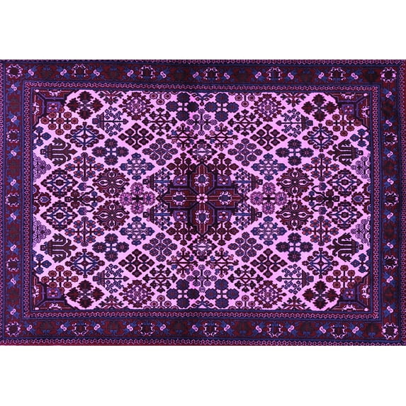 Ahgly Company Indoor Rectangle Persian Purple Traditional Area Rugs, 5' x 8'
