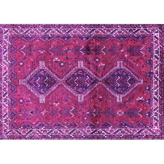 Ahgly Company Indoor Rectangle Persian Purple Traditional Area Rugs, 7' x 10'
