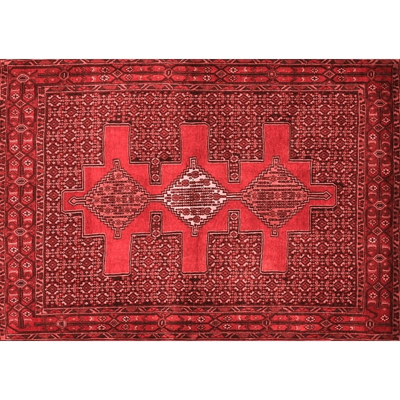 Ahgly Company Indoor Rectangle Persian Red Traditional Area Rugs, 5' x 7'