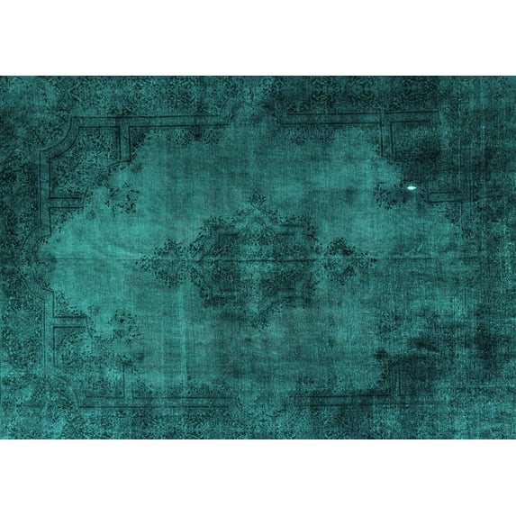 Ahgly Company Indoor Rectangle Persian Turquoise Blue Bohemian Area Rugs, 3' x 5'