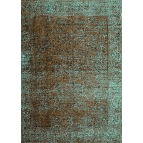 Ahgly Company Indoor Rectangle Persian Turquoise Blue Bohemian Area Rugs, 5' x 7'