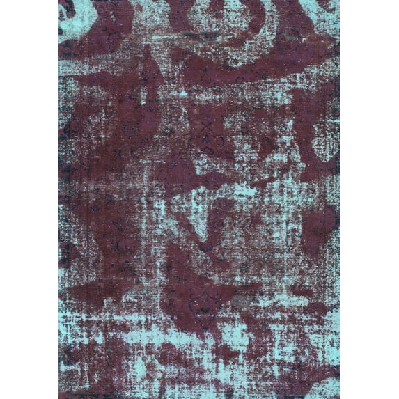Ahgly Company Indoor Rectangle Persian Turquoise Blue Bohemian Area Rugs, 5' x 7'