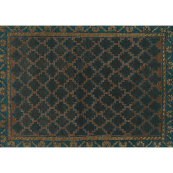 Ahgly Company Indoor Rectangle Persian Turquoise Blue Traditional Area Rugs, 5' x 7'