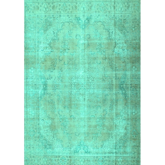 Ahgly Company Indoor Rectangle Persian Turquoise Blue Traditional Area Rugs, 5' x 8'