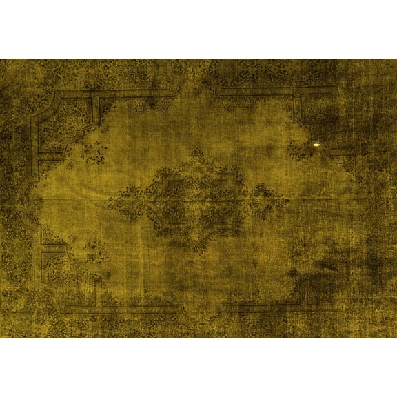 Ahgly Company Indoor Rectangle Persian Yellow Bohemian Area Rugs, 5' x 7'