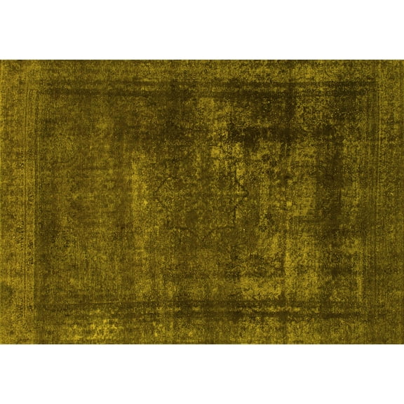 Ahgly Company Indoor Rectangle Persian Yellow Bohemian Area Rugs, 7' x 10'