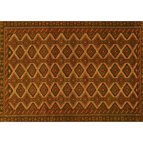 Ahgly Company Indoor Rectangle Persian Yellow Traditional Area Rugs, 3' x 5'