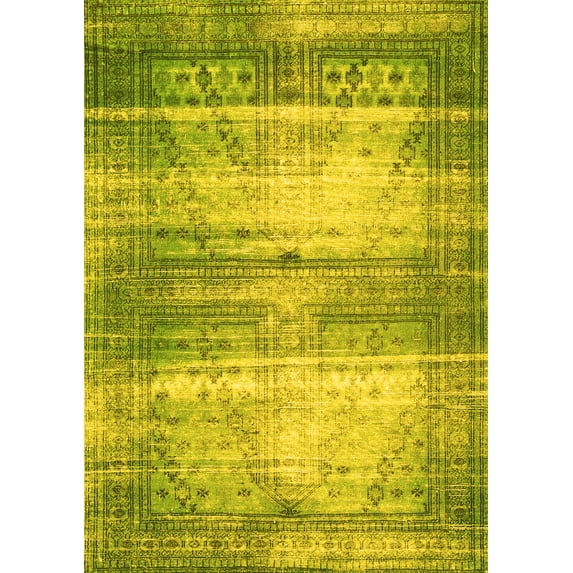 Ahgly Company Indoor Rectangle Persian Yellow Traditional Area Rugs, 4' x 6'
