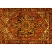 Ahgly Company Indoor Rectangle Persian Yellow Traditional Area Rugs, 5' x 7'