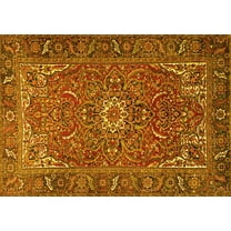 Ahgly Company Indoor Rectangle Persian Yellow Traditional Area Rugs, 5' x 7'