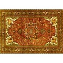 Ahgly Company Indoor Rectangle Persian Yellow Traditional Area Rugs, 5' x 7'