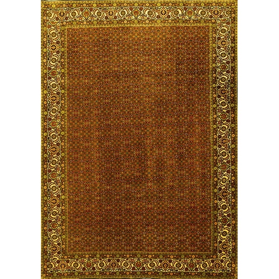 Ahgly Company Indoor Rectangle Persian Yellow Traditional Area Rugs, 8' x 10'