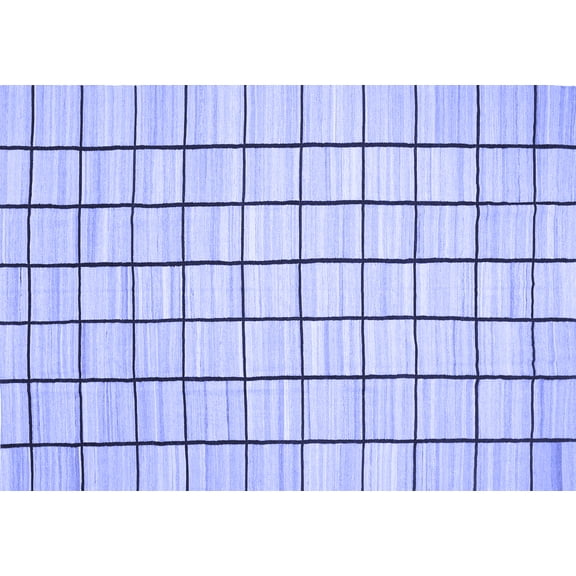Ahgly Company Indoor Rectangle Solid Blue Modern Area Rugs, 5' x 7'