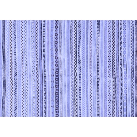 Ahgly Company Indoor Rectangle Solid Blue Modern Area Rugs, 5' x 7'