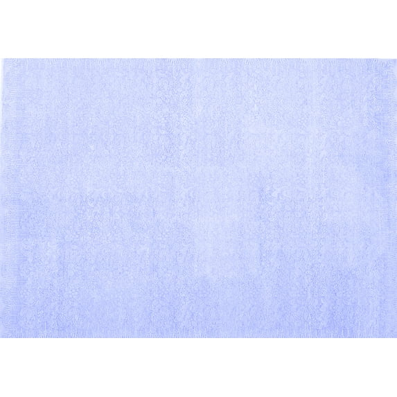 Ahgly Company Indoor Rectangle Solid Blue Modern Area Rugs, 5' x 7'